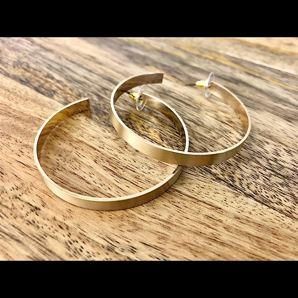NWT!! Gold Satin Hoops